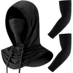 6 Pcs Summer Balaclava and Arm Sleeves Sun Protection Hood Breathable Full Head Mask Face Cover for Men Women Motorcycle in Kuwait