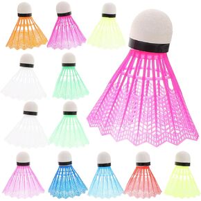 20pcs Plastic Badminton Balls Set Neon Jumbo Shuttlecocks for Training Fitness Family Fun Random Color in Kuwait