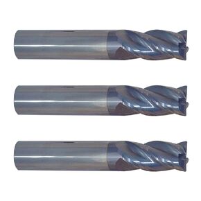 3pcs 3/16" Diameter x 3/16" Shank 0.015-0.020" Radius 4-Flute Corner Radius Variable Helix Typhoon Red Series Carbide End Mill, 3 Pack in Saudi Arabia