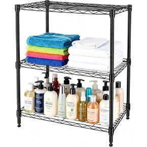 Wire Rack 3 Tier Shelving Unit - Heavy Duty Metal Storage Shelves 23.15" L x 13.11" W x 29.92" H Adjustable Wire Shelving Rack for Kitchen Storage Shelves, Garage Storage Rack in Saudi Arabia