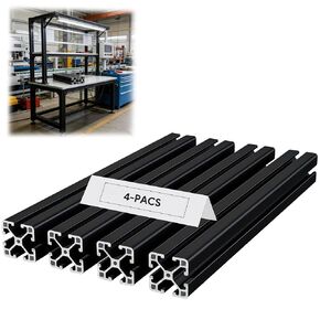 4 PCS 48" 4040 T Slot Aluminum Extrusion Profile, 1220mm Durable Extruded Aluminum Profile, Anodized European Standard Linear Rail, for 3D Printers, DIY Projects, Automation Equipment, Black in Kuwait