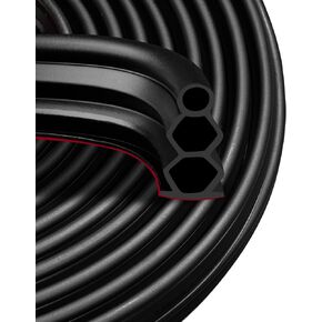 40 Feet Self-Adhesive Rubber Weather Stripping Fits Big Gaps, Extra Thick Rubber Door Weather Stripping Door Seal Strip for Door Frame Door Insulation Strip Waterproof(Black) in Kuwait