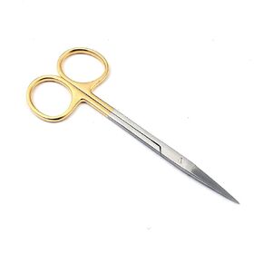 مقص بمقبض مستقيم مطلي بالذهب مقاس 4.5 بوصة، فنون وحرف جراحية للأسنان من TeckMed in Kuwait