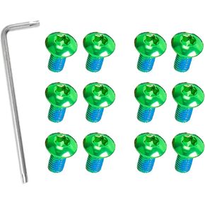 12PCS Bicycle Disc Brake Bolts MTB Rotor Bolts M5x10mm Screws With Stainless Steel T25 Wrench-Blue in Kuwait
