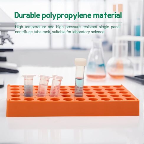 رف قوارير بلاستيكية لقارورة 4 مل، رفوف أنبوب اختبار 50 فتحة، Φ16 مم، قطعة واحدة in Kuwait