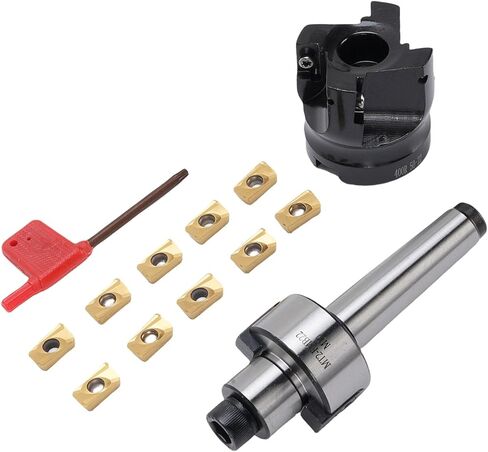 مجموعة مطحنة الوجه، حامل مطحنة الوجه MT2 FMB22 حامل 400R-50-22 CNC قاطعة طحن عالية السرعة قابلة للفهرسة مع 10 إدراجات كربيد APMT1604، أدوات طحن نهاية الأنف المربعة in Saudi Arabia