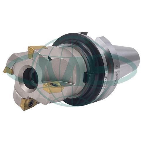 مطحنة وجه قابلة للفهرسة مقاس 2 بوصة بزاوية 90 درجة CME مع أربور BT40، تتضمن إدراجات APKT1604، 4 مزامير in Kuwait