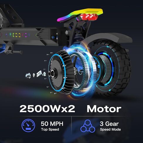 RD2 Dual Motor Off Road Electric Scooter للبالغين-50 ميل في الساعة ، نطاق 55 ميل ، ذروة 5000 واط ، إطارات 10.5 بوصة ، UL2272 معتمد in Saudi Arabia
