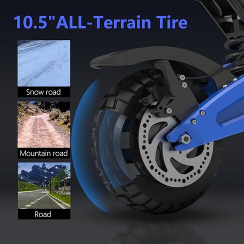 RD2 Dual Motor Off Road Electric Scooter للبالغين-50 ميل في الساعة ، نطاق 55 ميل ، ذروة 5000 واط ، إطارات 10.5 بوصة ، UL2272 معتمد in Saudi Arabia