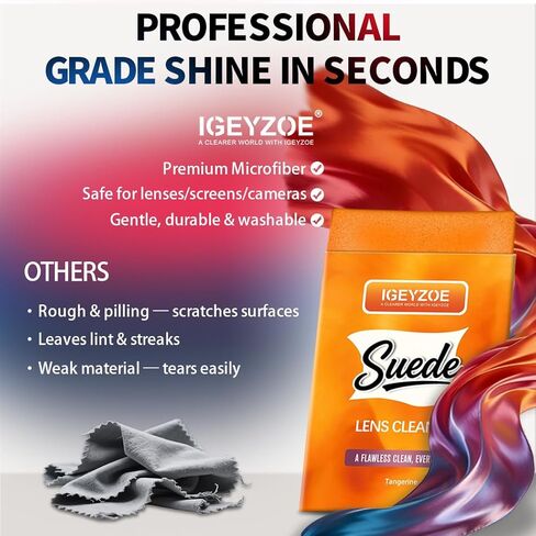 عبوة من 8 قطع من قماش تنظيف العدسات المصنوعة من الألياف الدقيقة، منظف عدسات النظارات، قماش تنظيف النظارات، وعدسة الكاميرا، وسماعات الواقع الافتراضي/الواقع المعزز، وتنظيف الشاشة (4 ألوان) in Kuwait