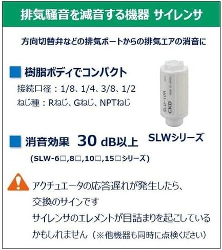 CKD SLW-10A Silencer, RC 3/8 Port, Resin in Kuwait