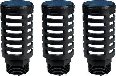 3Pcs Plastic Air Pneumatic Mufflers, Black 1" Male Thread Compressor Exhaust Silencer Fitting for Industrial Grade Air Compressor Tools, Automotive Workshop Air Valve Cylinder in Saudi Arabia