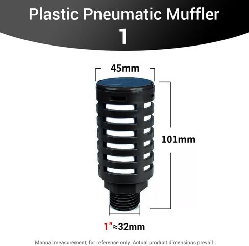 3Pcs Plastic Air Pneumatic Mufflers, Black 1" Male Thread Compressor Exhaust Silencer Fitting for Industrial Grade Air Compressor Tools, Automotive Workshop Air Valve Cylinder in Saudi Arabia