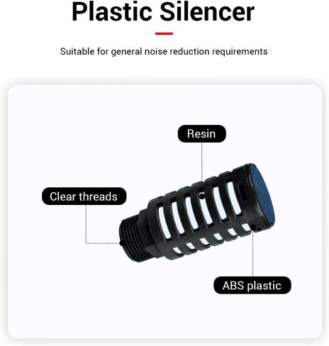 3Pcs Plastic Air Pneumatic Mufflers, Black 1" Male Thread Compressor Exhaust Silencer Fitting for Industrial Grade Air Compressor Tools, Automotive Workshop Air Valve Cylinder in Saudi Arabia