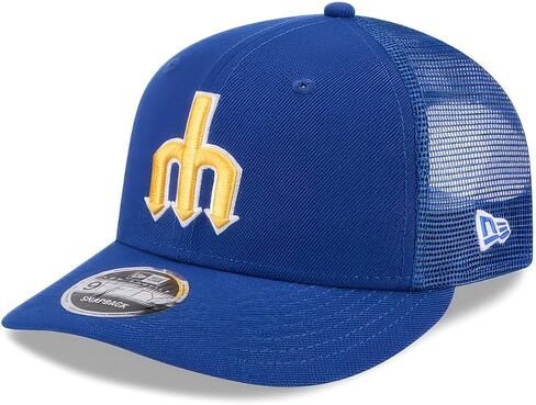 قبعة New Era Low Profile Seattle Mariners Cooperstown Trucker 9Fifty Snapback قابلة للتعديل باللون الأزرق in Kuwait