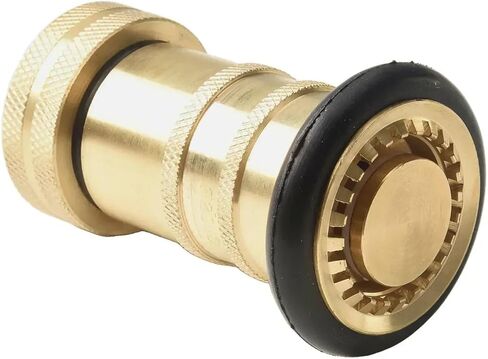 1Pcs 1inch NH/NST Fire Hose Nozzle - Heavy Duty Brass Female Adjustable Spray for Firefighting & Watering in Kuwait