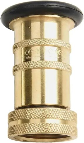 1Pcs 1inch NH/NST Fire Hose Nozzle - Heavy Duty Brass Female Adjustable Spray for Firefighting & Watering in Kuwait