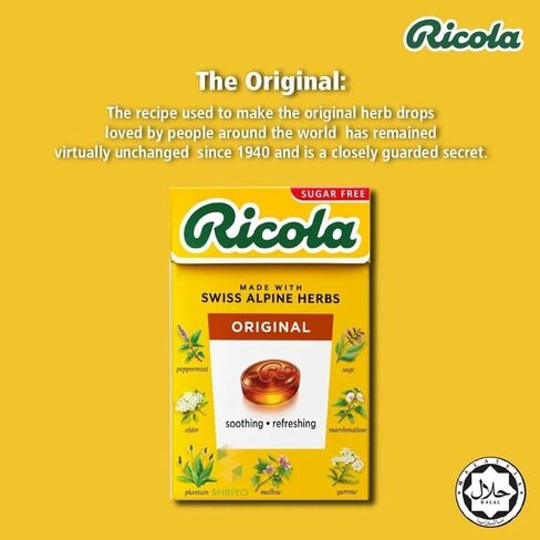 Ricola Original Sugar Free Sweetened with Stevia 45g in Saudi Arabia
