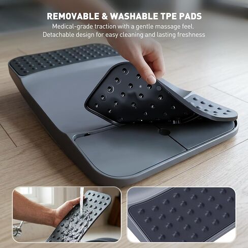 Standing Desk Balance Board - Resilient Flexible Core Wiggle Board for Active Standing - Lateral Tilt Exercise Board for Office Work with Washable TPE Massage Pads - 220 lbs, Gray in Kuwait