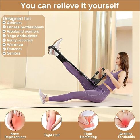 نقالة أوتار الركبة قابلة للتعديل لتمديد الركبة وتخفيف الألم - جهاز نقالة متعدد الوظائف للساق والساق والورك وأسفل الظهر، وتخفيف الضغط ومعدات التمارين البدنية للمرونة والتمرين in Kuwait