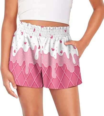 Girls Shorts 1-16 Kids Athletic Shorts with Pockets High Waisted Running Swim Yoga Cute Graphic Shorts Pants in Kuwait