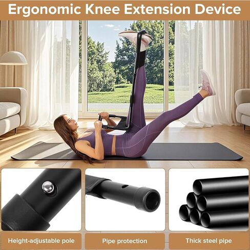 نقالة أوتار الركبة قابلة للتعديل لتمديد الركبة وتخفيف الألم - جهاز نقالة متعدد الوظائف للساق والساق والورك وأسفل الظهر، وتخفيف الضغط ومعدات التمارين البدنية للمرونة والتمرين in Kuwait