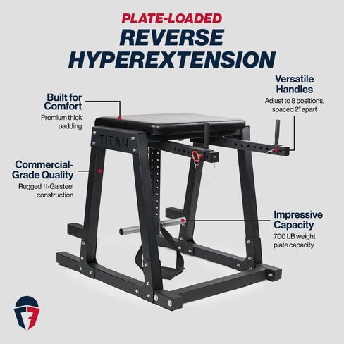 Titan Fitness H-PND, Reverse Hyperextensions Lower Body Machine, Rated 700 LB, Specialty Home Gym Machine for Physical Therapy, Back Rehab Exercises, and Everyday Training in Saudi Arabia