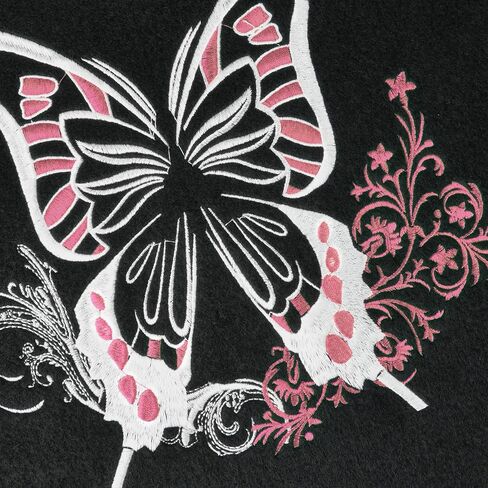 CAR PASS Embroidery Butterfly Leather Car Floor Mats, Purple Carpet Floor Mats with Heel Pad for Cute Women Girl, Universal Fit for Suvs,Sedans,Trucks,Cars, Set of 4 ((Black and Purple) in Kuwait