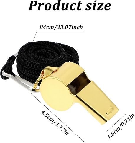 6Pcs Stainless Steel Gold Whistle with Lanyard, Loud Crisp Sound Whistle for Coaches, Referee Coach Whistles, Sports Whistles for Football Basketball Soccer School Lifeguard Emergency in Saudi Arabia
