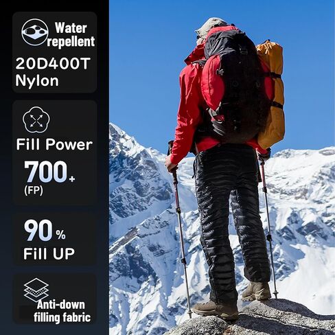 Naturehike Side Zipper Duck Down Pants, Packable Winter Snow Ski Pants for Men&Women, Windproof Warm Insulated Puffy Trousers in Kuwait