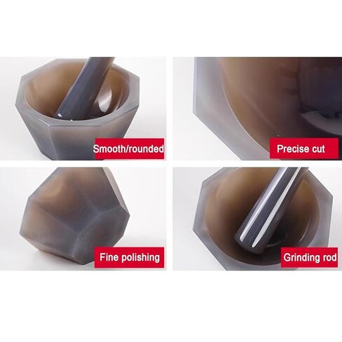 Agate Mortar and Pestle Set, Natural Agate Grinding Bowl with Deep Interior, 7.2-7.5 Hardness Use for Laboratory Efficient Grinding & Mixing in Saudi Arabia