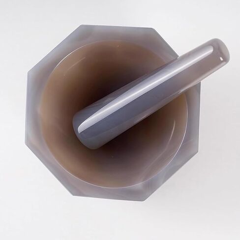 Agate Mortar and Pestle Set, Natural Agate Grinding Bowl with Deep Interior, 7.2-7.5 Hardness Use for Laboratory Efficient Grinding & Mixing in Saudi Arabia