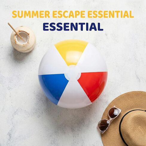 كرات الشاطئ - 20 بوصة (Ø 13 بوصة) كرات الشاطئ 4 عبوات من ألعاب حمام السباحة القابلة للنفخ بألوان قوس قزح لمستلزمات الحفلات وألعاب الشاطئ لحفلات الصيف والديكورات in Kuwait