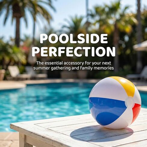كرات الشاطئ - 20 بوصة (Ø 13 بوصة) كرات الشاطئ 4 عبوات من ألعاب حمام السباحة القابلة للنفخ بألوان قوس قزح لمستلزمات الحفلات وألعاب الشاطئ لحفلات الصيف والديكورات in Kuwait