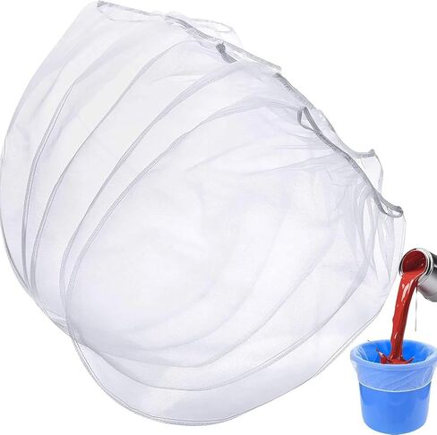 عبوة من 10 أكياس مصفاة شبكية دقيقة - تناسب دلاء بسعة 5 جالون مع رباط قابل للتمدد، فلتر نايلون للسوائل واستخدام الحديقة in Kuwait