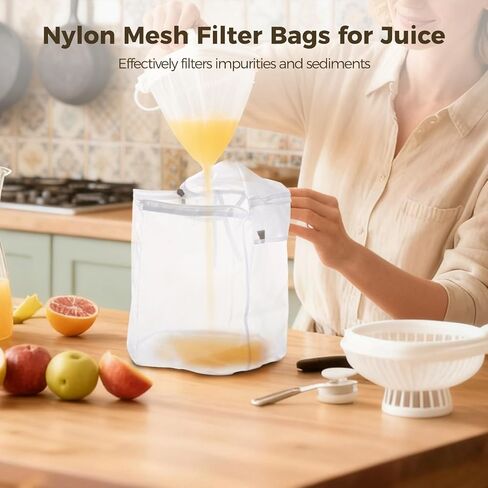 2 Pcs Nylon Filter Bags, 2 Gallon, 220 Micron Fine Mesh Strainer Bag, Reusable Food-Safe Liquid Filter Bag, All-Purpose Filter Bag for Home Brew, Paint, Aquarium in Kuwait