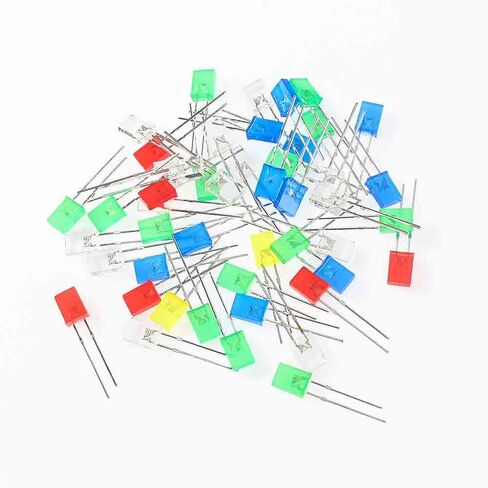 Diffused Len Square LED Kits, 100Pcs 2x5x7 mm Diffused Square Led Diode, White Diffused Led Diode Len Lights, Square Led Transparent Light for Indicator Light, Science Experiments, DIY in Kuwait