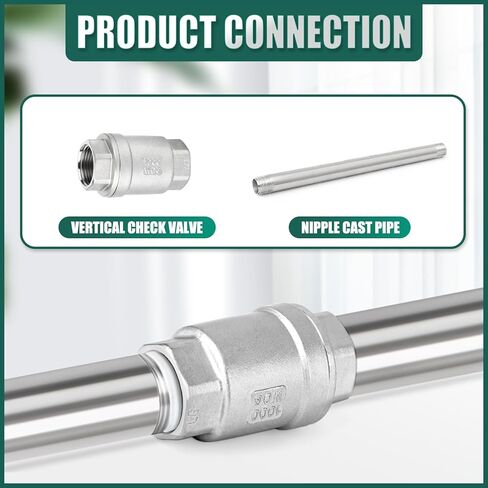 2PCS 304 Stainless Steel Pipe Fittings, 12" Length Nipple Cast Pipe, 1/4" NPT Male x 1/4" NPT Male Threaded for water/oil/air/fuel in Kuwait