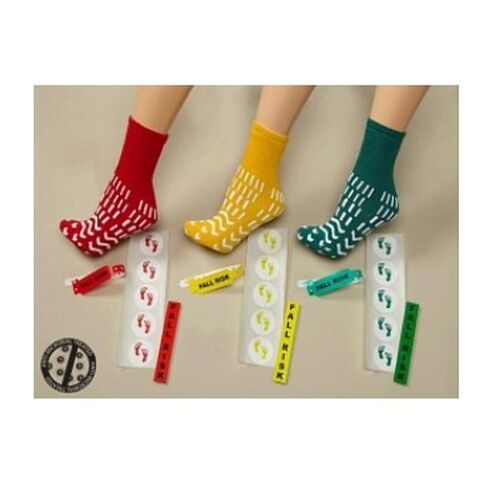 Alba Health Albahealth 90380 Confetti Treads Risk Management أحذية سلامة المرضى، زوج، مقاس متوسط ​​للبالغين، أصفر (عبوة من 48 قطعة) in Saudi Arabia