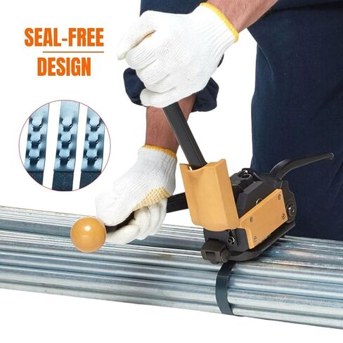 Steel Strapping Tool A333 Heavy Duty Sealless Combination Banding Tool, Manual 3-in-1 Tensioner Crimper Cutter with Alloy Cutter for 1/2"–3/4" Steel Straps, US-Based Support in Saudi Arabia