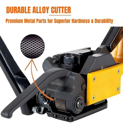 Steel Strapping Tool A333 Heavy Duty Sealless Combination Banding Tool, Manual 3-in-1 Tensioner Crimper Cutter with Alloy Cutter for 1/2"–3/4" Steel Straps, US-Based Support in Saudi Arabia