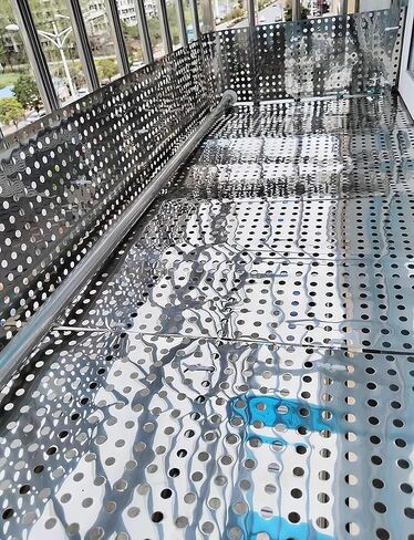 Stainless Steel Perforated Sheet 8mm Holes, 0.3mm Thick Metal Sheet for Ventilation & Decorative Use, Durable 15x270cm Size, Ideal for DIY Projects in Kuwait