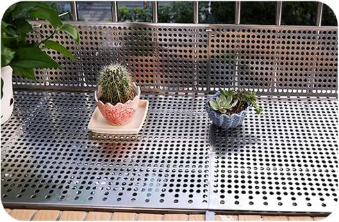 Stainless Steel Balcony Safety Perforated Sheet - Easy Install Metal Plate with Ties & Gloves (40x120 cm) - Weather-Resistant Protection for Outdoor Spaces in Kuwait