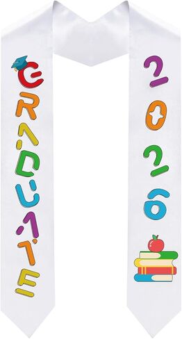 Fumwase Kindergarten Graduation Sash of 2025 Unisex Preschool Graduation Stole Class with Colorful Word in Saudi Arabia