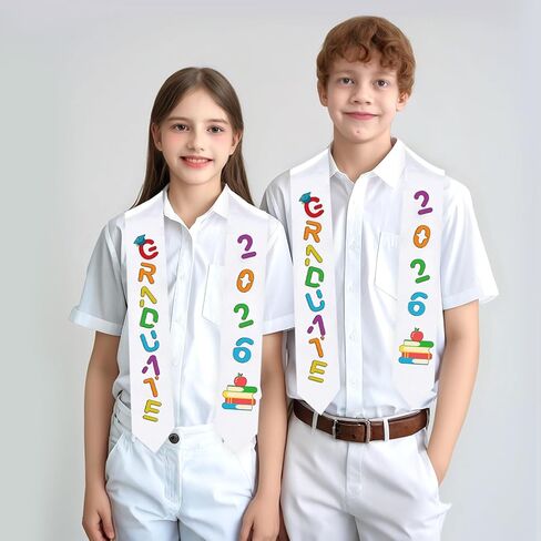 Fumwase Kindergarten Graduation Sash of 2025 Unisex Preschool Graduation Stole Class with Colorful Word in Saudi Arabia