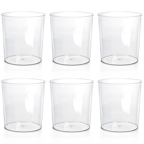 Okllen 6 Pack Clear Round Plastic Waste Baskets, BPA-Free Trash Can Bin for Bathroom, Kitchen, Office, Home, 8"x7.5"x6.4" in Saudi Arabia