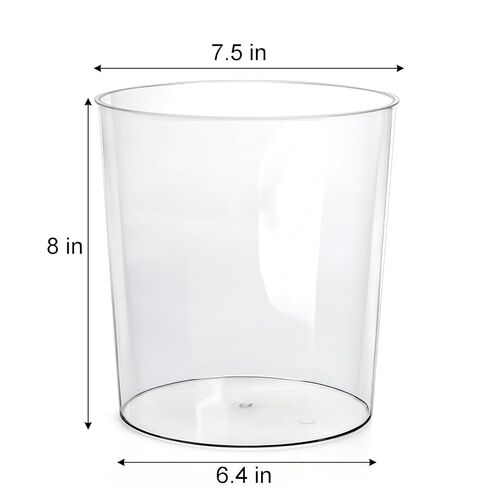 Okllen 6 Pack Clear Round Plastic Waste Baskets, BPA-Free Trash Can Bin for Bathroom, Kitchen, Office, Home, 8"x7.5"x6.4" in Saudi Arabia