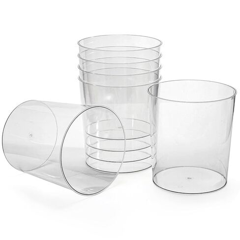 Okllen 6 Pack Clear Round Plastic Waste Baskets, BPA-Free Trash Can Bin for Bathroom, Kitchen, Office, Home, 8"x7.5"x6.4" in Saudi Arabia