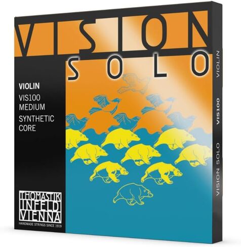 Thomastik Infeld Strings For Violin Vision Solo Set (فضي D) 4/4 متوسط، قلب صناعي حديث، جرح، VIS101 in Saudi Arabia