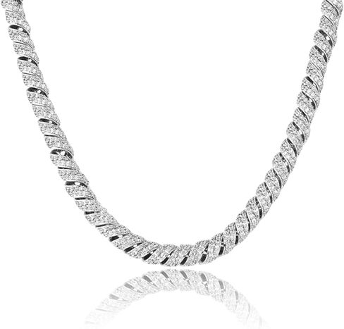 ICEDIAMOND 10MM مطلي بالذهب Creative Retro Helix Cables Necklace سلسلة سلسلة ، Iced Out Bling CZ Diamond Hip Hop Charm Jewelry for Men in Kuwait